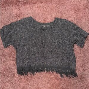 Hollister Metallic Gray Knit Top